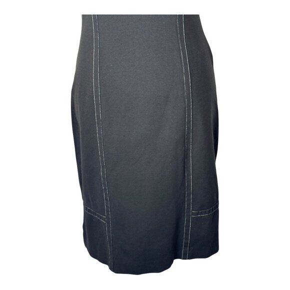 Of Mercer Dress Women 6 Black White Stitching Sleeveless Back Zip Sheath Mini - Picture 6 of 10